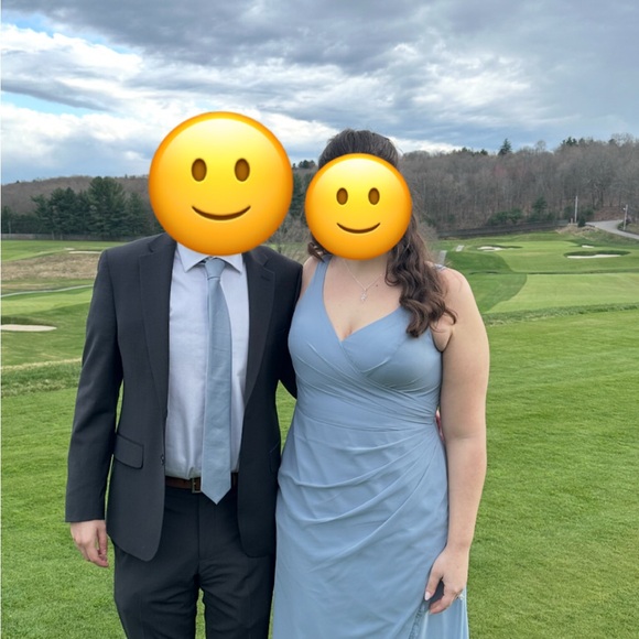 Azazie A14 Renessa Chiffon Dress (Dusty Blue) - Picture 6 of 6